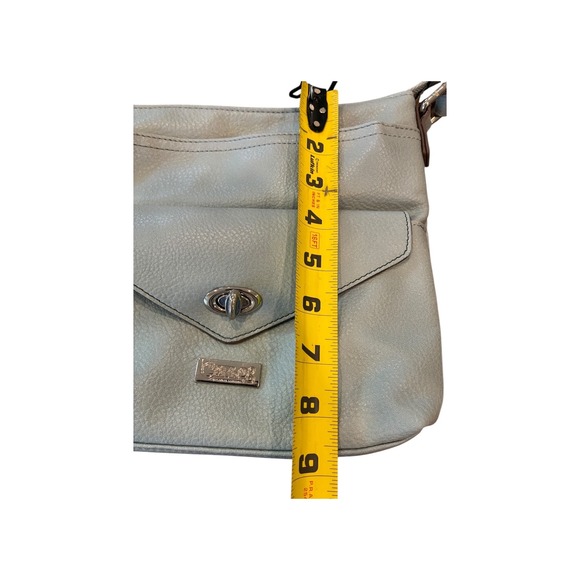 Carlos Santana Light Blue Faux Leather Crossbody Bag with‎ Ornate Lining - Picture 11 of 15